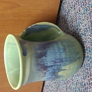 Neher  Right Handed, Hand Warmer, Drip Glaze Hand Thrown Pottery Mug
